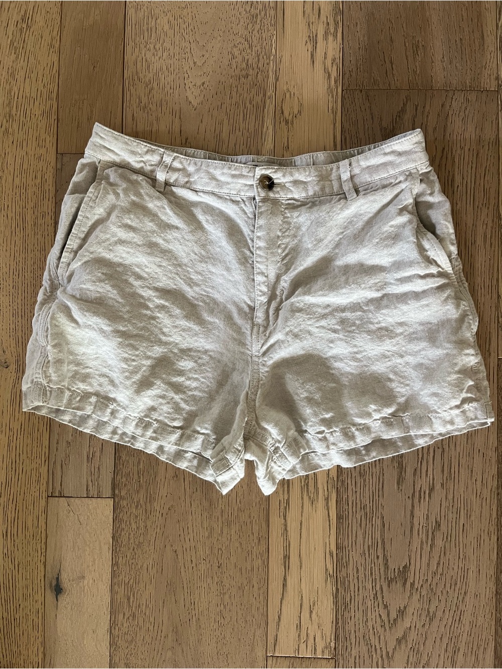 Madewell oat The Zoe Short in 100% Linen